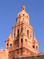 Cathedral of Murcia bell tower showing the conjuratories located in the corners of the third tier