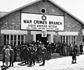 Le tribunal militaire de Dachau occupait l'un des bâtiments du camp de concentration de Dachau[Notes 6].