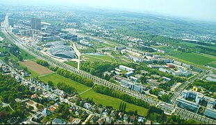 Aerial view of southern Kirchberg circa 2011