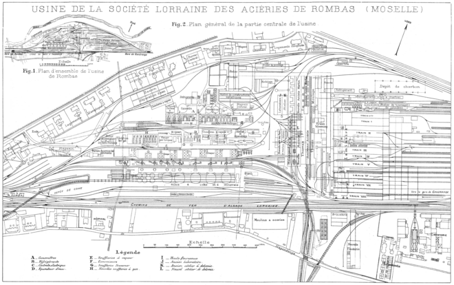 carte des installations constituant l'usine