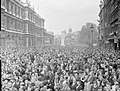 Image 20People gathered in Whitehall to hear Winston Churchill's victory speech, 8 May 1945. (from History of London)