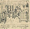 Vincent's Bedroom in Arles, Letter Sketch October 1888, Pierpont Morgan Library