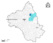 Saint-Côme-d'Olt dans le canton de Lot et Palanges en 2020.