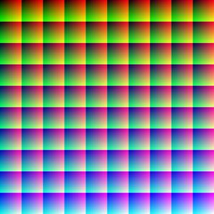 One million colors at RGB color spaces, by Janke
