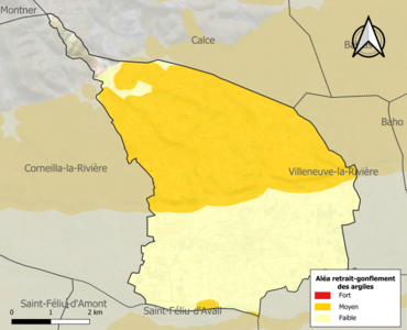 Carte des zones d'aléa retrait-gonflement des argiles.