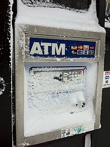 An ATM during the storm
