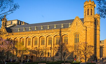 Bonython Hall during sunset