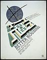 (1936-1938) Poster encouraging support for better housing infrastructure to prevent infant mortality in low-income areas