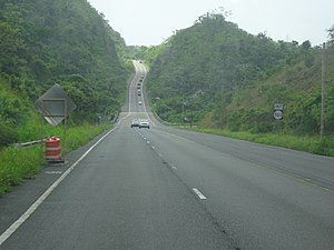 PR-10, near intersection with PR-503, Barrio Tibes, Ponce, Puerto Rico, looking south