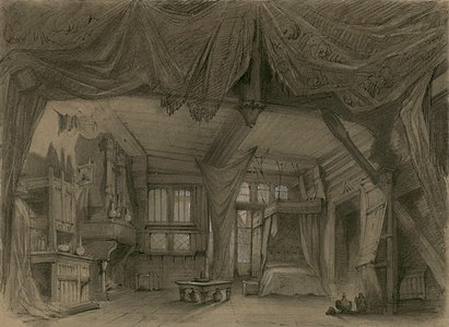 Set design for Act 3 of La Esmeralda, by Charles-Antoine Cambon (restored by Adam Cuerden)
