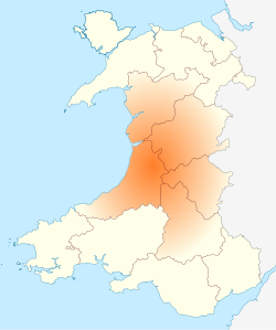 Comtés historiques du pays de Galles central