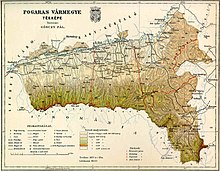 Map of Fogaras county in the Kingdom of Hungary