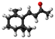 Ball-and-stick model of the gamma-ionone molecule