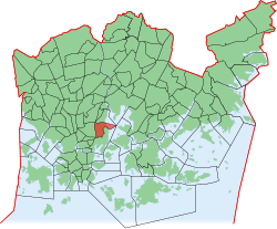 Position of Hermanni within Helsinki