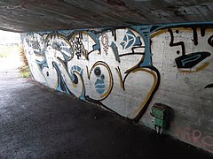 Graffiti under the bridge.