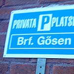 P-skylt hos brf Gösen i kvarteret Gösen