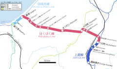 Ōike-Ikoi-no-mori Station is located in Hokuhoku Line