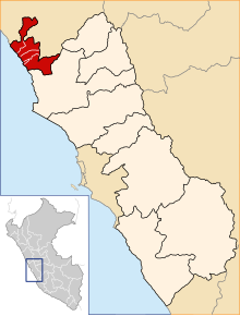 Location of Paramonga in the Barranca Province