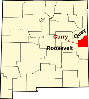 Map of New Mexico highlighting Curry County