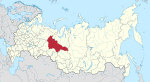 Map showing Yugra in Russia