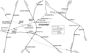 Stockport Portwood railway station is located in Stockport railways