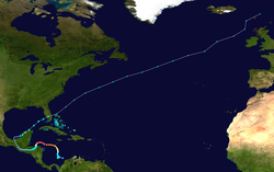 Trajectoire de Mitch.