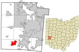 Location in Montgomery County and the state of Ohio.