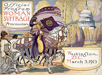 Woman suffrage parade of 1913, by Benjamin Moran Dale (restored by Adam Cuerden)