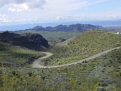 Route 66 entre Oatman et Kingman (Arizona).