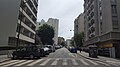 La rue des Lilas, vue nord depuis de la rue de Mouzaïa.