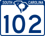 South Carolina Highway 102 marker
