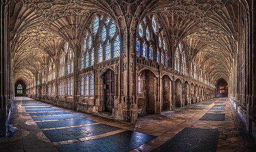 Cloisters of Gloucester Cathedral, by Christopher JT Cherrington