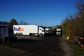 FedEx truck at a FedEx depot in the UK