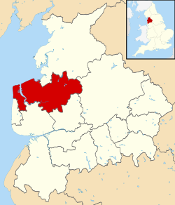 Wyre shown within Lancashire and England