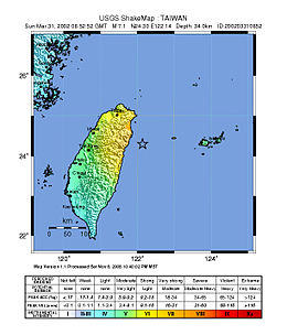 331大地震烈度圖