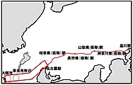 2016年（平成28年）10月時点の中央新幹線計画路線[22]