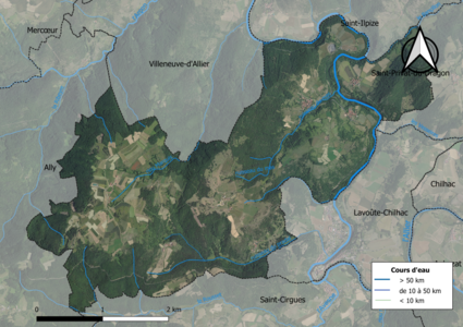 Vue aérienne du territoire communal.