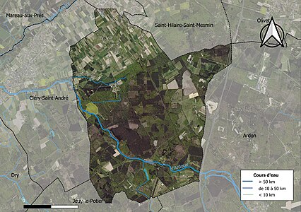 Carte orthophotographique de la commune en 2016.