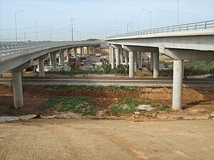 המסילה בין באר יעקב לרחובות מתחת לכביש 431