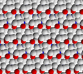 Feldspar crystal structure viewed along the c axis