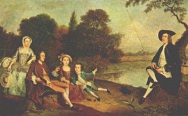 A Family of Anglers (perhaps the Swaine Family of Fencroft, Cambridgeshire) (1749)