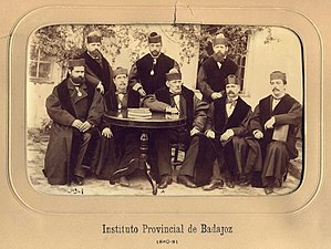 Enseignants à l'Institut provincial de Badajoz Espagne (1880).