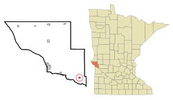 Location of Correll, Minnesota