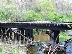 This old bridge across South Branch Short Creek next to U.S. Route 250 led to the Georgetown Mine.