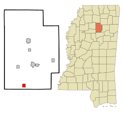 Location of Slate Springs, Mississippi