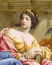The painting of the muse Calliope in which she is holding a copy of the Odyssey.