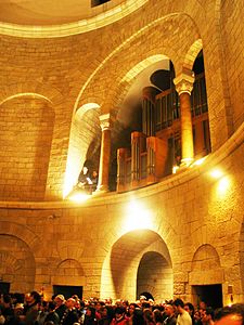 העוגב בכנסיית דורמיציון שליד העיר העתיקה בירושלים