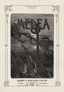 Vocal score cover of Médée, by Giuseppe Palanti (restored by Adam Cuerden)
