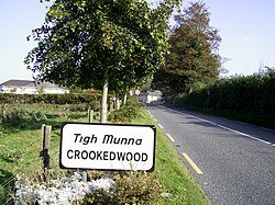 Road signage on the approach to Crookedwood