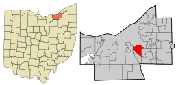 Location in Cuyahoga County and the state of Ohio.